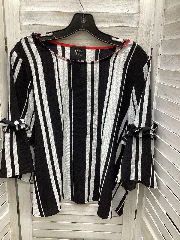 Top 3/4 Sleeve By W5 In Striped Pattern, Size: M