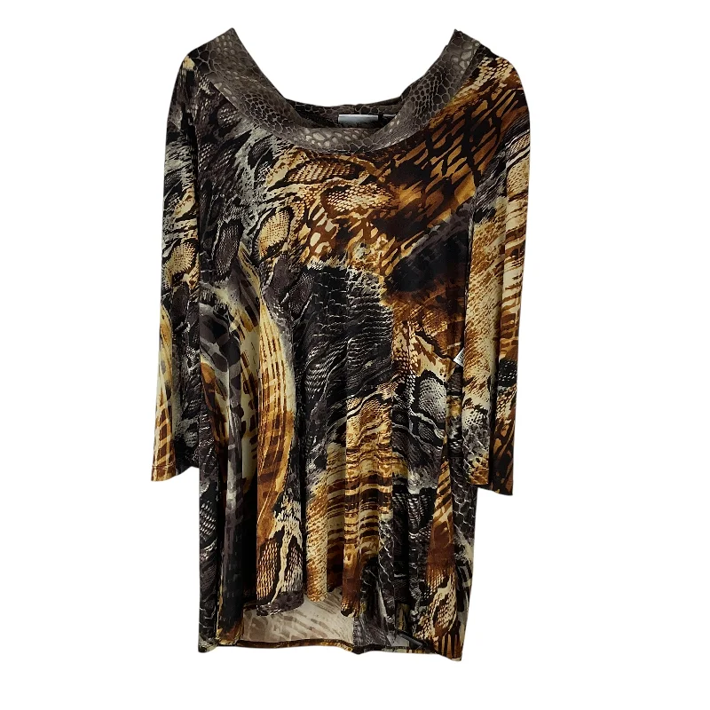 Top Long Sleeve By Susan Graver In Animal Print, Size: Xl