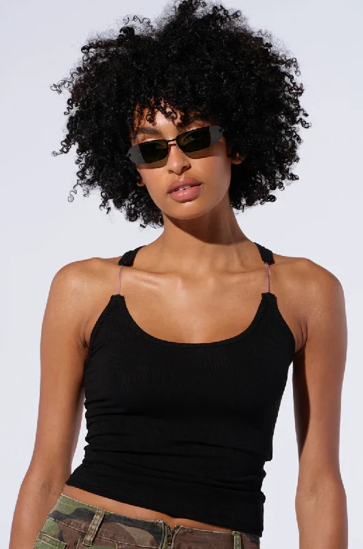 BAD HABIT STRAPPY TANK TOP IN BLACK