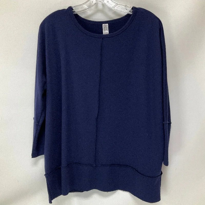 Top 3/4 Sleeve By Spanx In Navy, Size: M