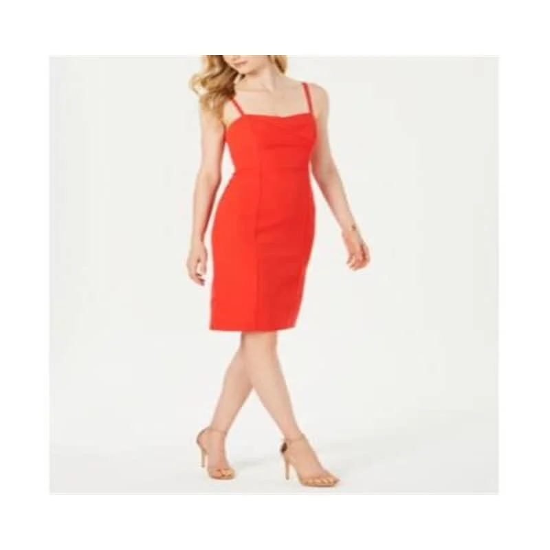 Vince Camuto Women's Laguna Crepe Bodycon Dress Cocktail & Party Dresses Red Size 14