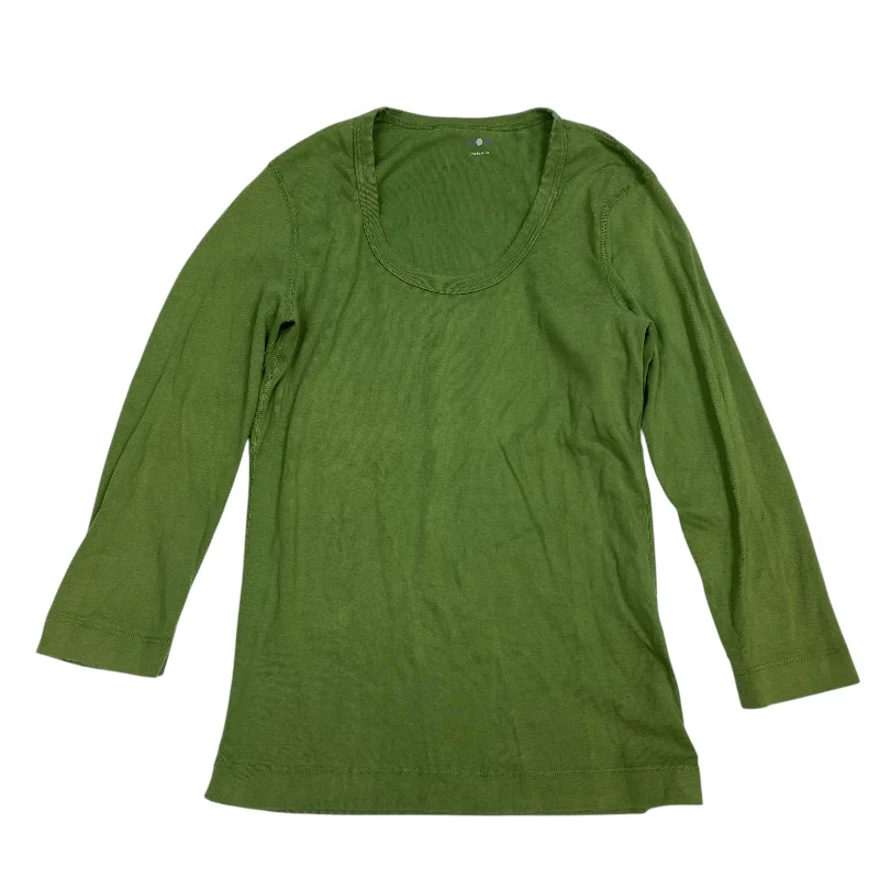 Top 3/4 Sleeve Basic By Three Dots In Green, Size: M