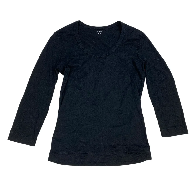 Top 3/4 Sleeve Basic By Three Dots In Black, Size: M