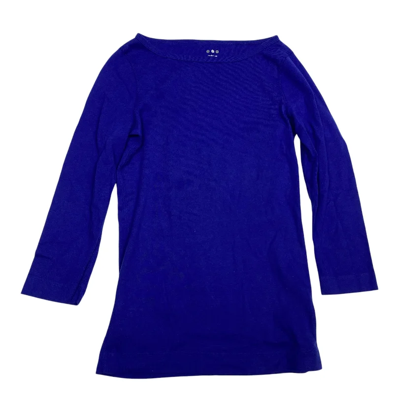 Top 3/4 Sleeve Basic By Three Dots In Blue, Size: M