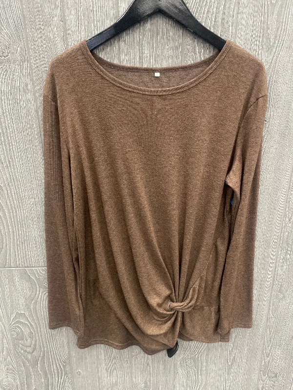 Top Long Sleeve By Clothes Mentor In Brown, Size: L