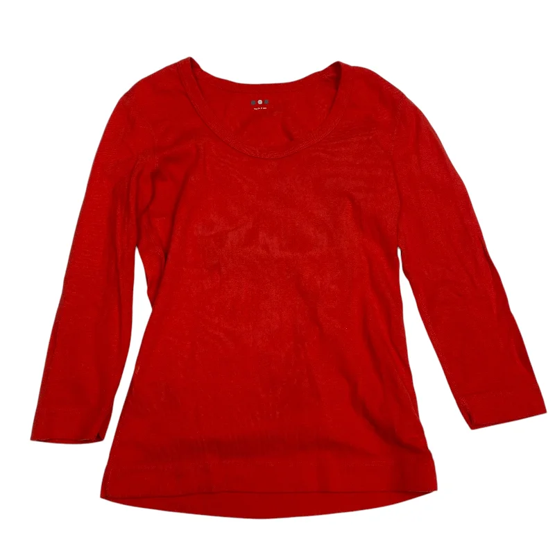 Top 3/4 Sleeve Basic By Three Dots In Red, Size: M