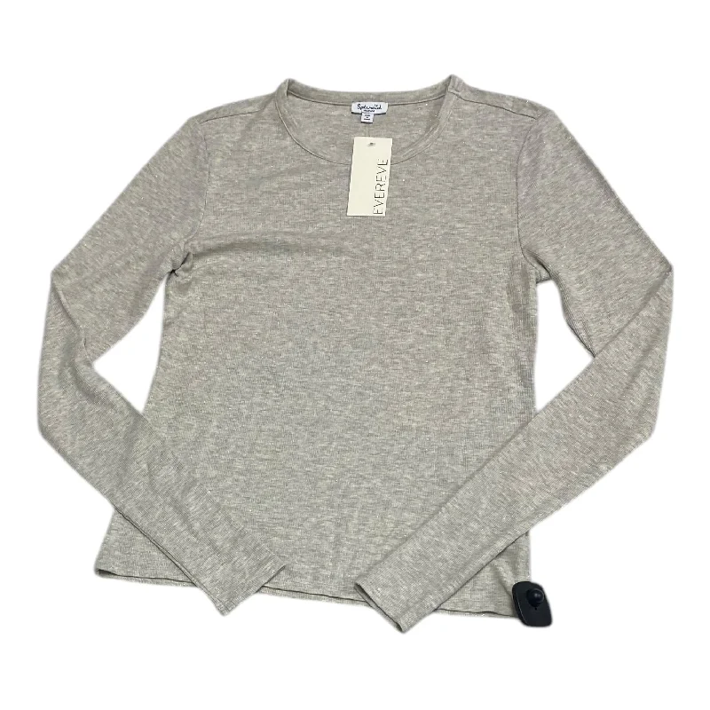 Top Long Sleeve By Splendid In Grey, Size: M