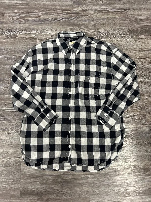 Top Long Sleeve By Maeve In Plaid Pattern, Size: M