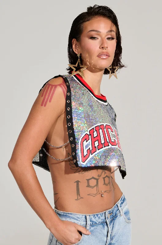 CHICAGO SEQUIN CROPPED TANK