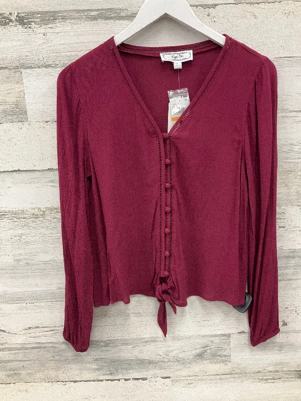 Top Long Sleeve Basic By Hippie Rose In Red, Size: S