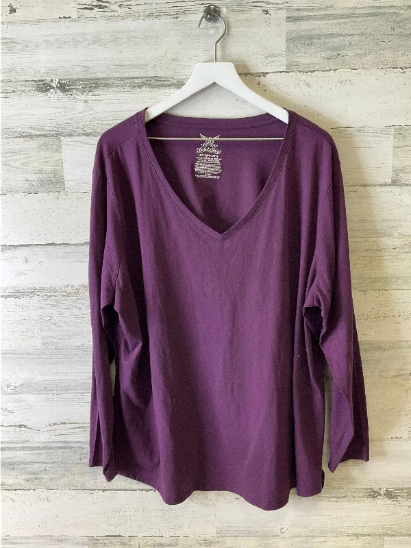 Top 3/4 Sleeve Basic By Faded Glory In Purple, Size: 4x