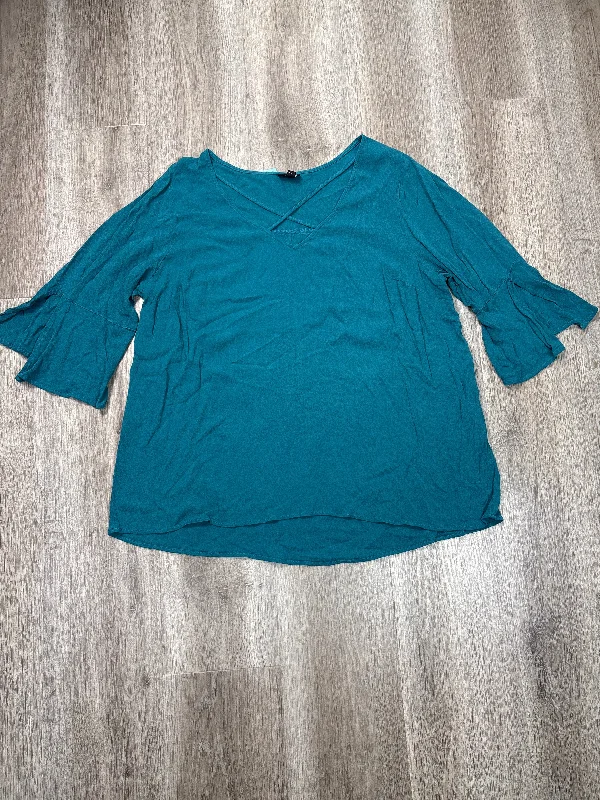 Top 3/4 Sleeve By Torrid In Blue