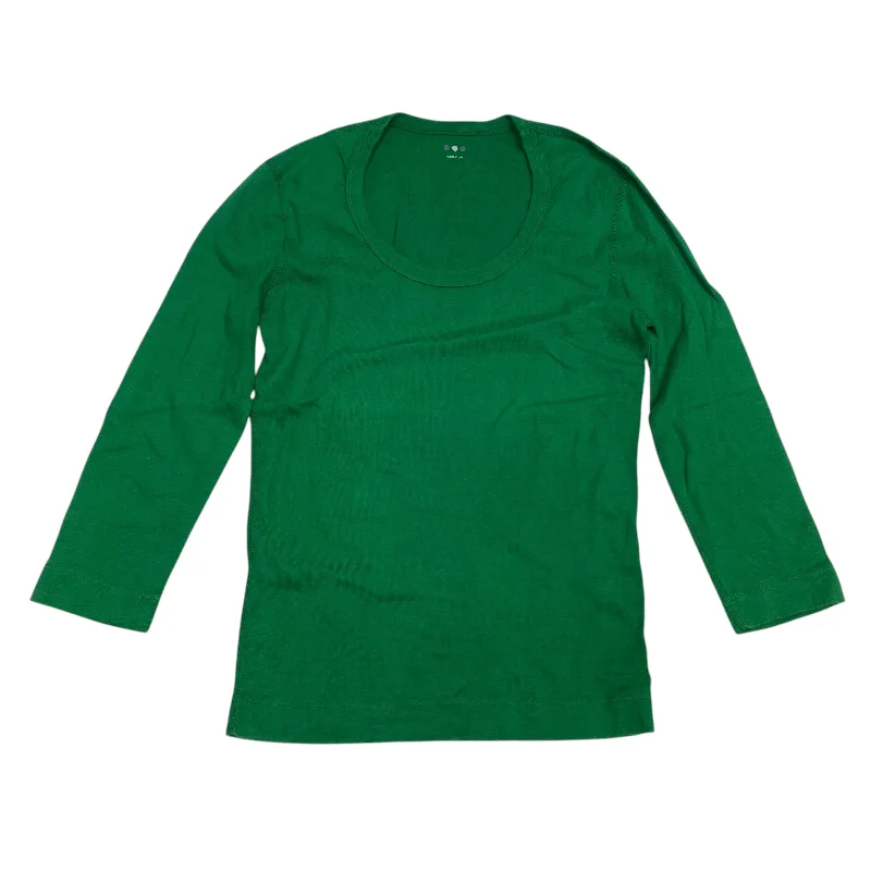 Top 3/4 Sleeve Basic By Three Dots In Green, Size: M