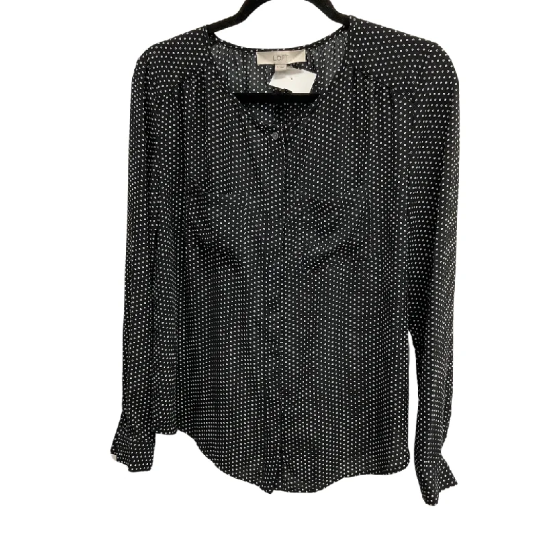 Top Long Sleeve By Loft In Polkadot Pattern, Size: S