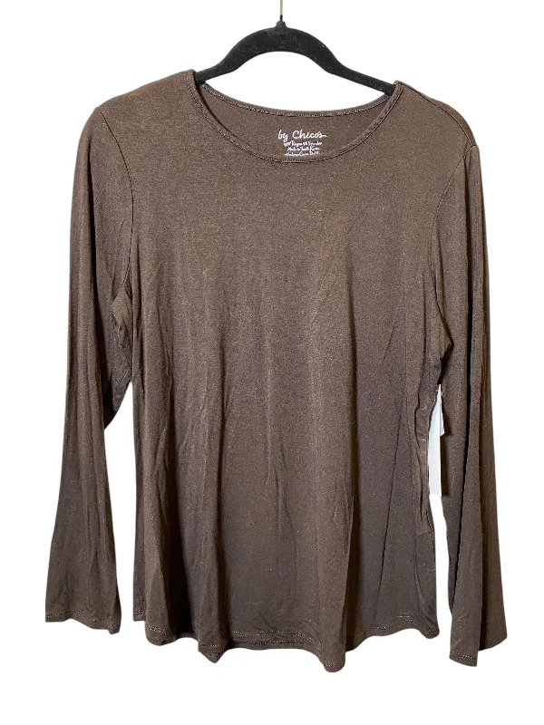 Top Long Sleeve By Chicos In Brown, Size: L