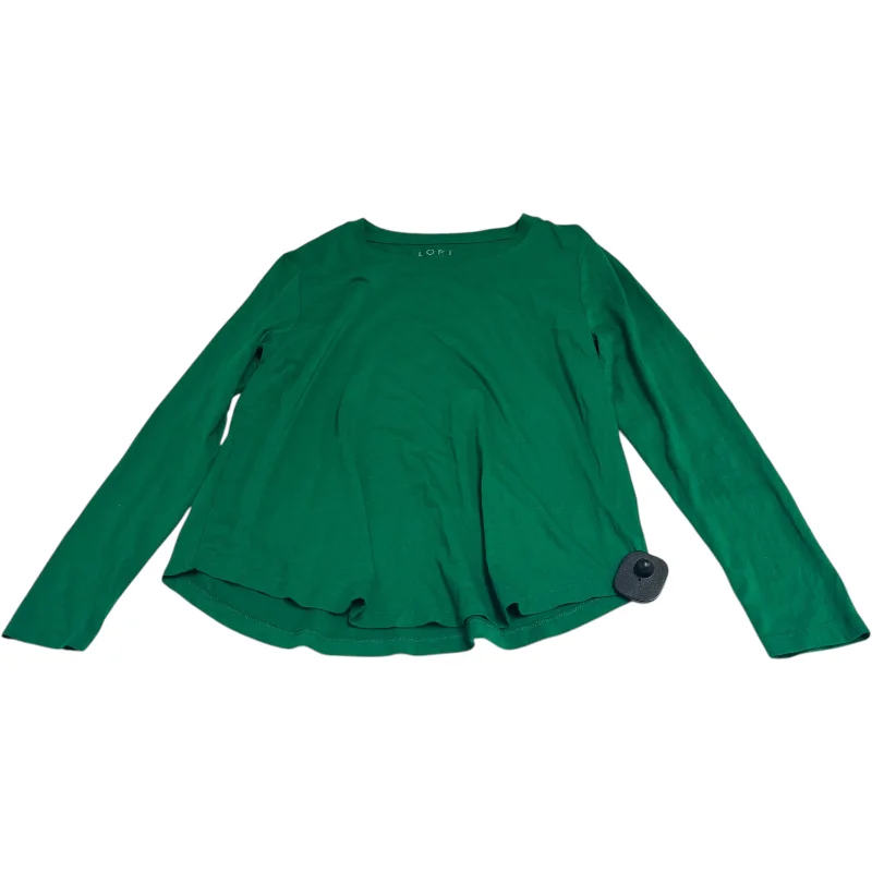 Top Long Sleeve Basic By Loft In Green, Size: L