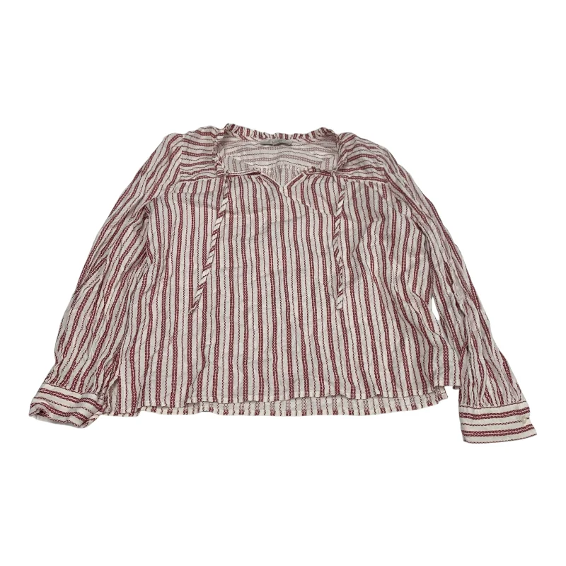 Top Long Sleeve By Loft In Striped Pattern, Size: L