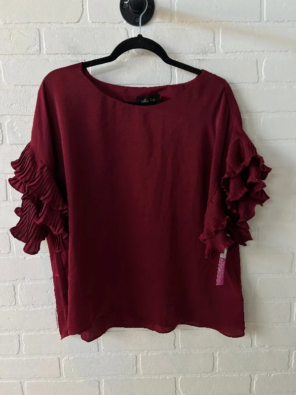 Top 3/4 Sleeve By Melissa Paige In Red, Size: M