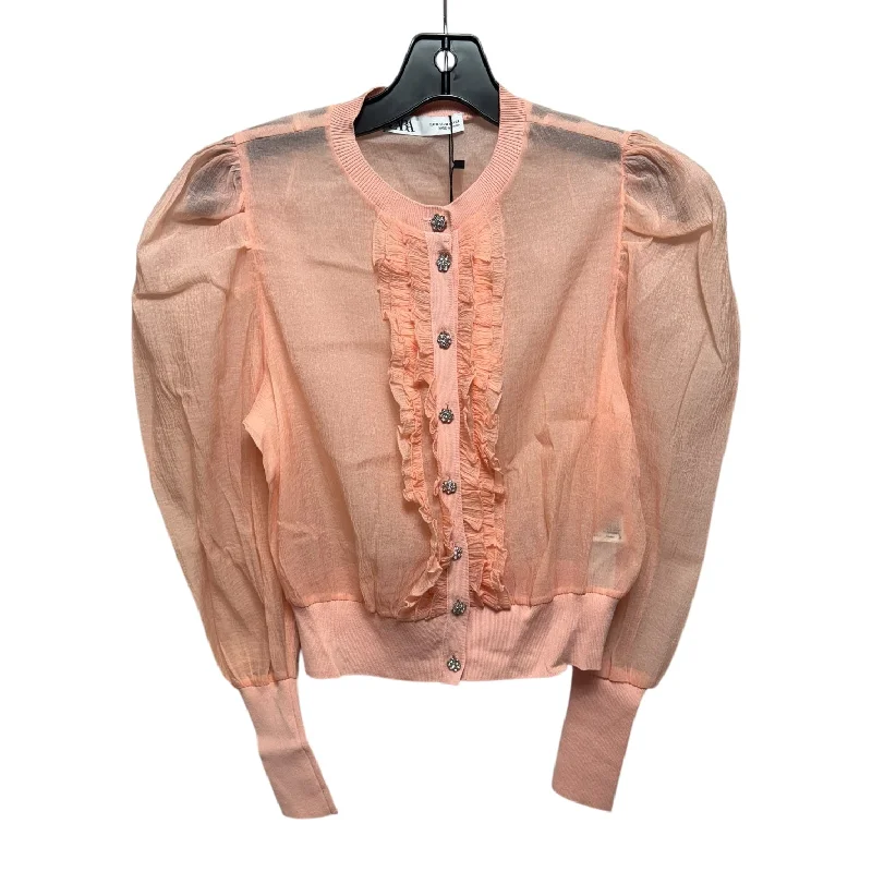 Top Long Sleeve By Zara In Peach, Size: M