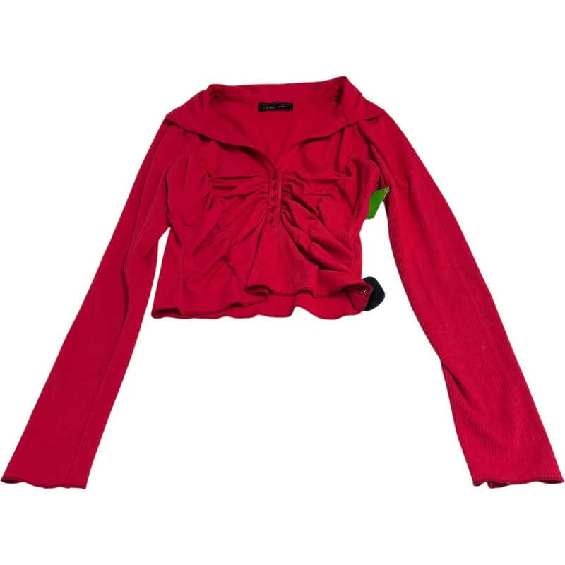 Top Long Sleeve By Urban Outfitters In Red, Size: L