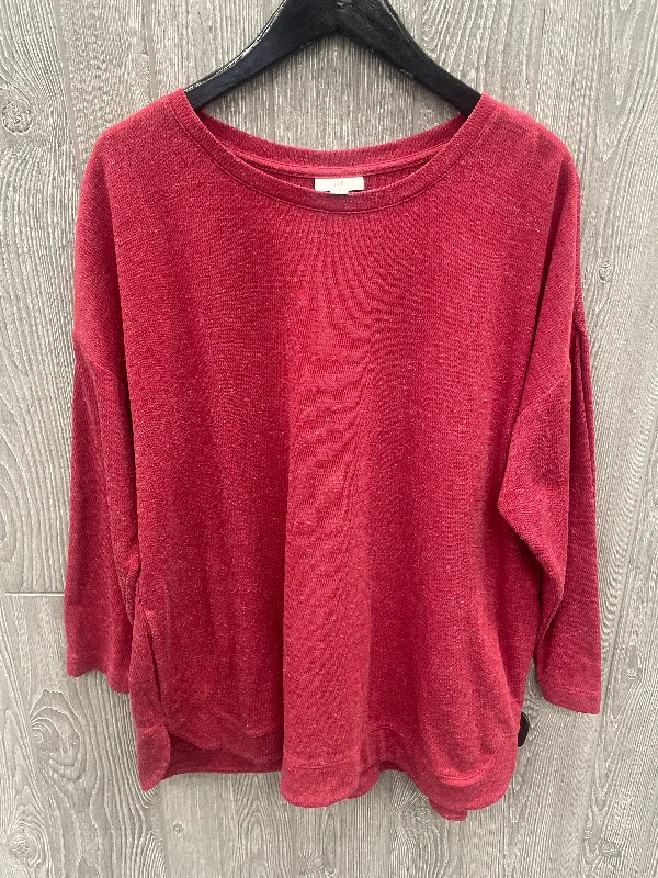 Top Long Sleeve By J. Jill In Red, Size: Xl