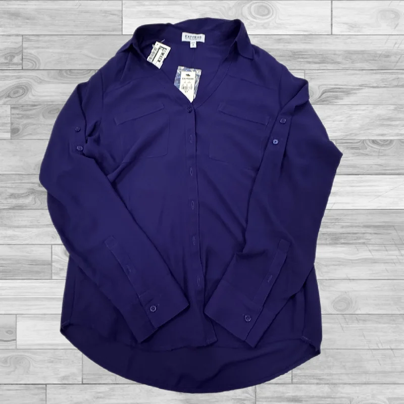 Top Long Sleeve By Express In Purple, Size: S