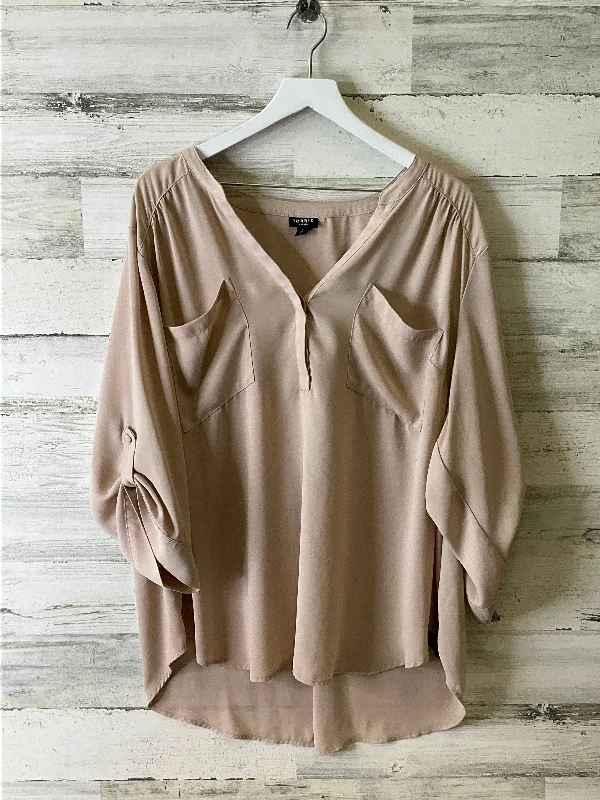 Top 3/4 Sleeve By Torrid In Beige, Size: 3x