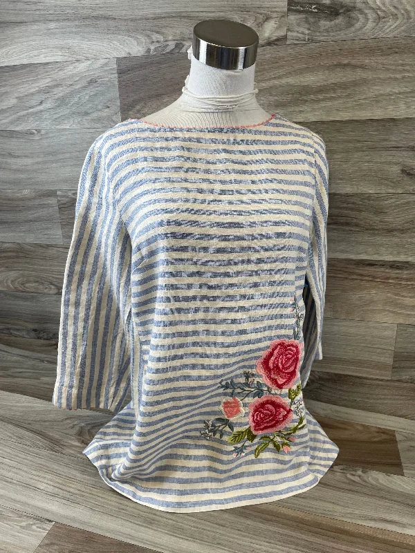 Top 3/4 Sleeve By J. Jill In Striped Pattern, Size: Xs