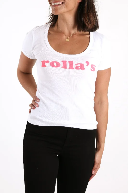 Disco Rib Logo Tee Pink Cordial