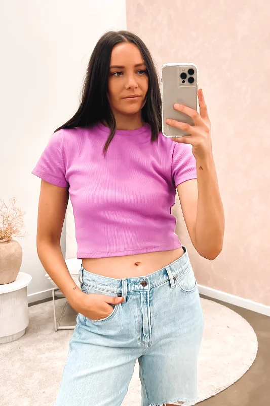 Harlem Rib Tee Plum