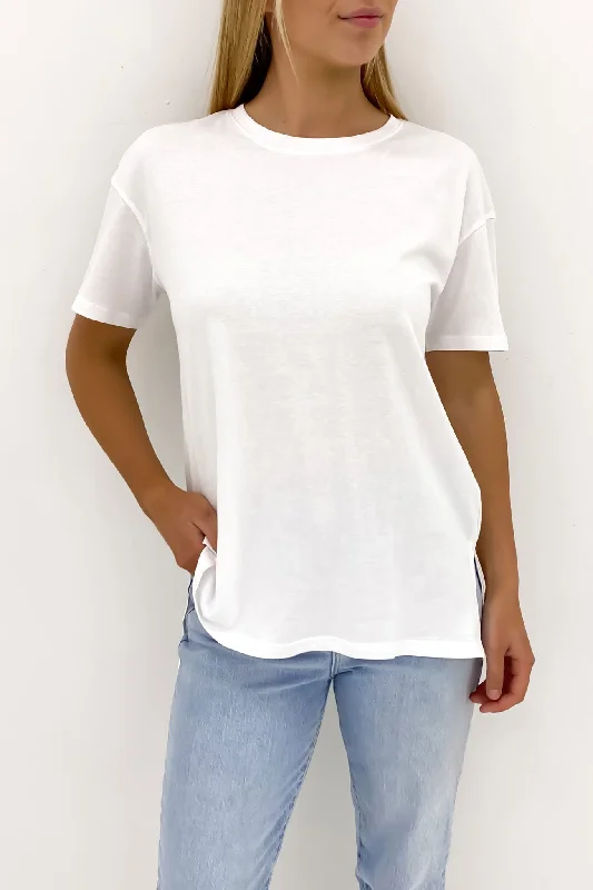 Mia Split Hem Tee White