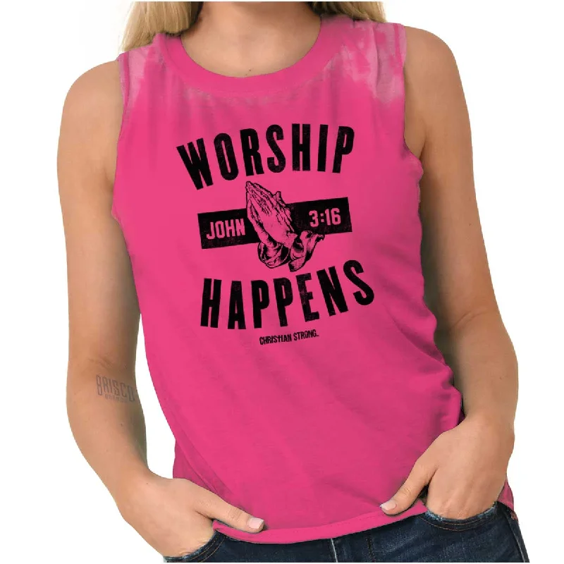 Worship Happens Junior Muscle T-shirt