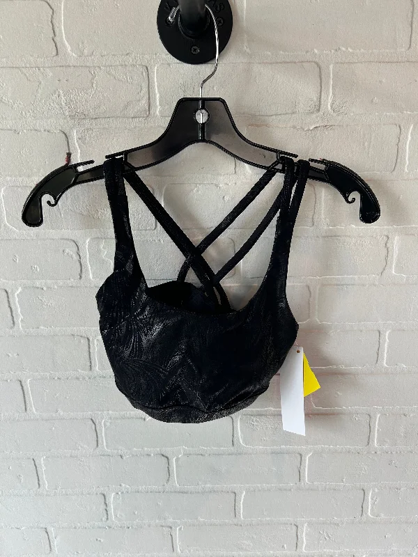 Athletic Bra By Lululemon In Black & Gold, Size: S