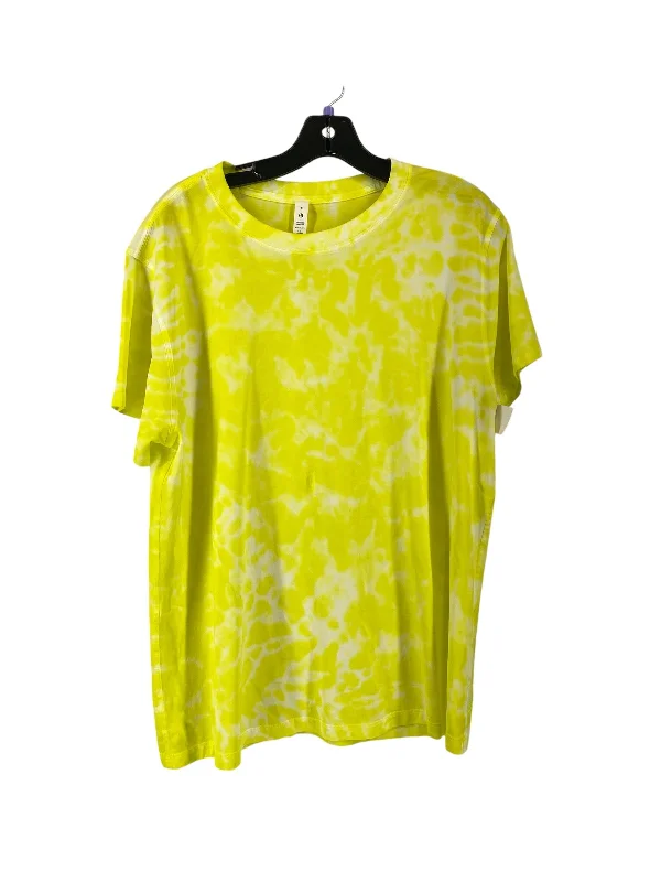 Athletic Top Short Sleeve By Lululemon In Yellow, Size: 8