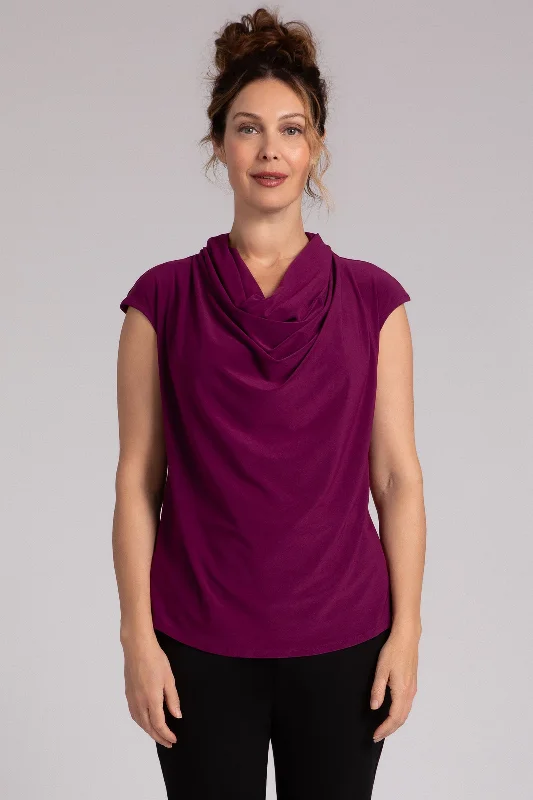 Draped Cowl Top | Amaranth