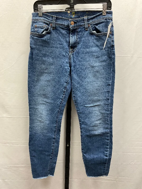 Jeans Designer By 7 For All Mankind In Blue Denim, Size: 8