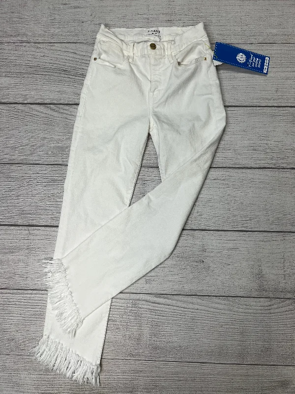 Jeans Designer By Frame In White, Size: 0