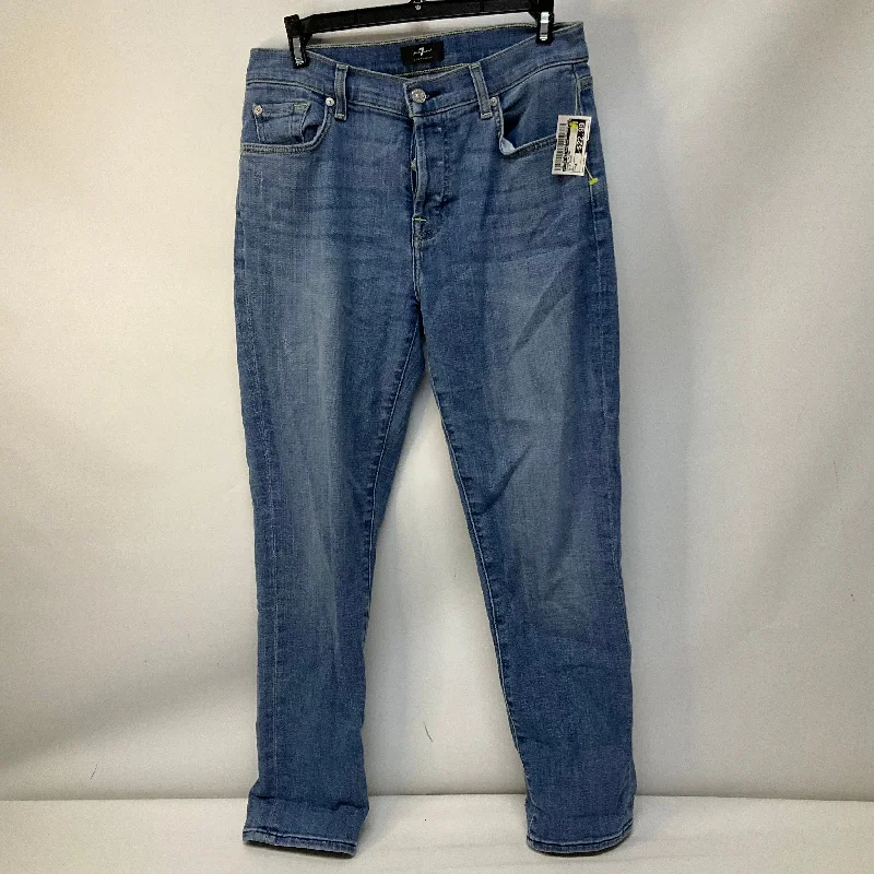 Jeans Skinny By 7 For All Mankind In Blue Denim, Size: 4