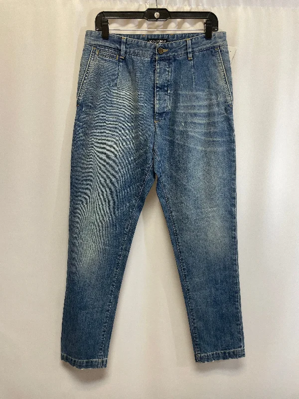 Jeans Straight By Dolce And Gabbana In Blue Denim, Size: 46