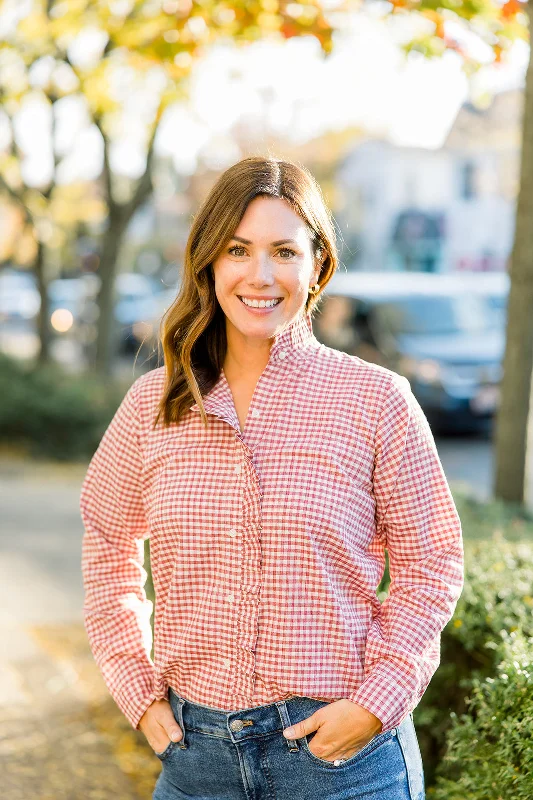 Ruffle Button-Front Blouse