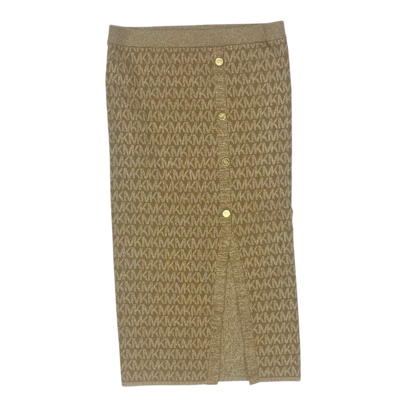 Skirt Designer By Michael Kors In Gold, Size:L