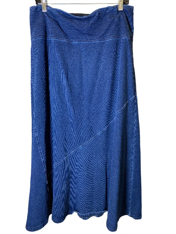 Skirt Maxi By Cmc In Blue Denim, Size: 14