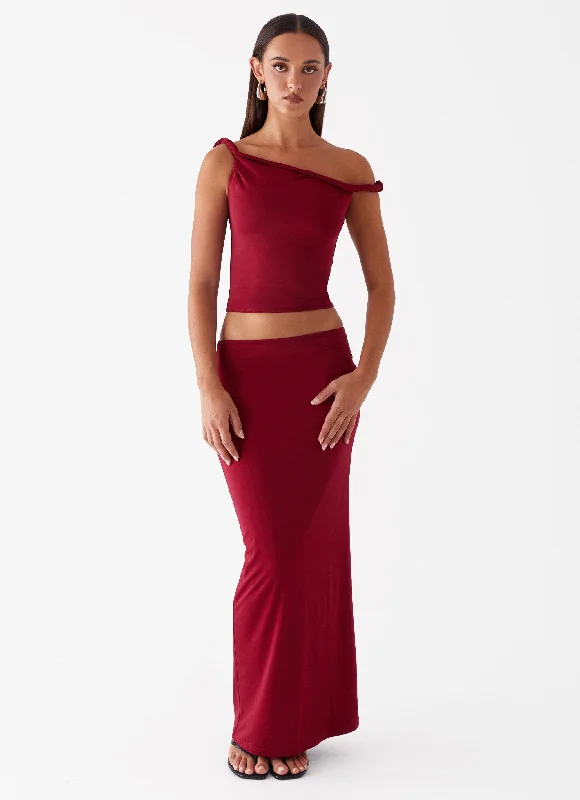 Solace Soul Maxi Skirt - Maroon