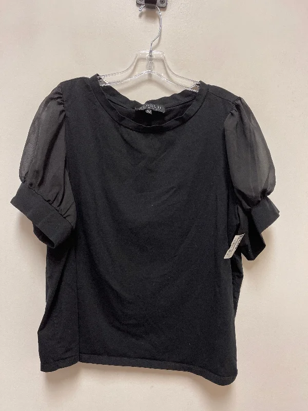 Top Short Sleeve By Eloquii In Black, Size: 1x