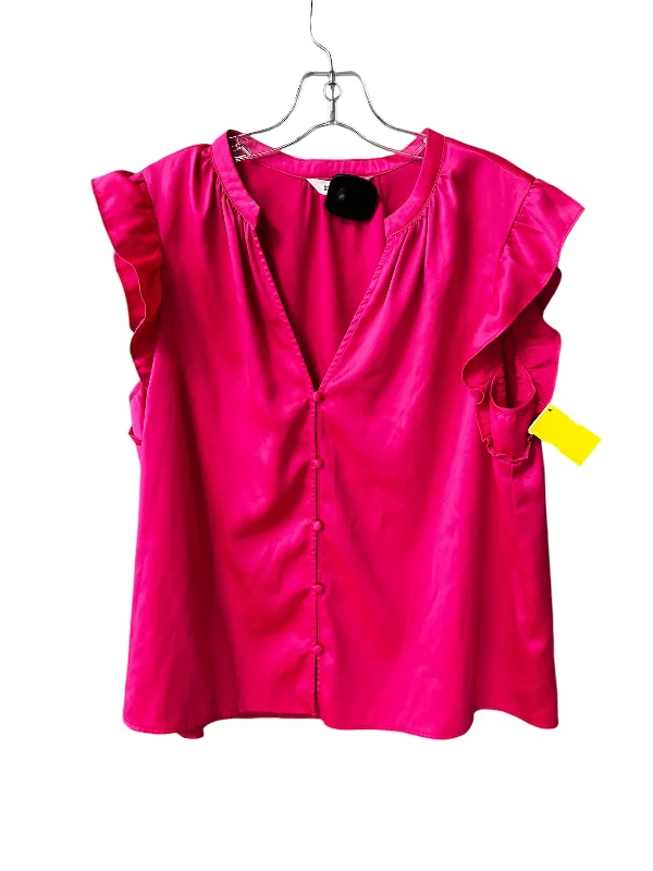 Top Short Sleeve By Steve Madden In Pink, Size: L