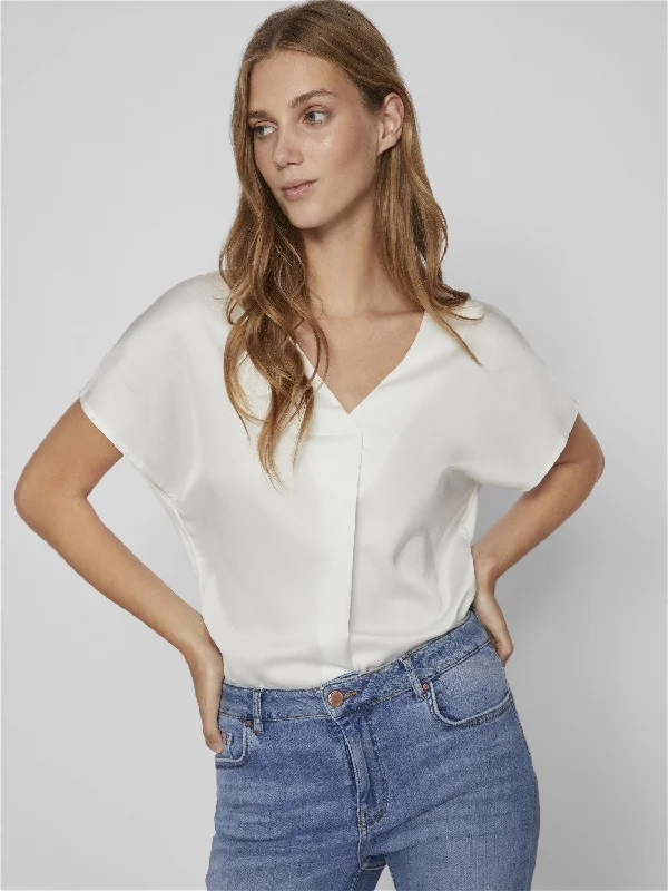 VIELLETTE V-NECK TOP WHITE