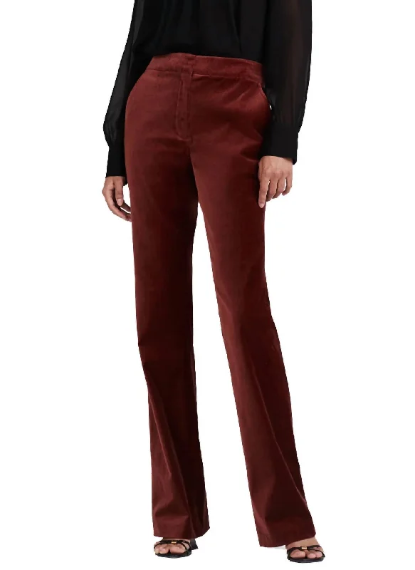 Blake Flare Trouser In Mahogany