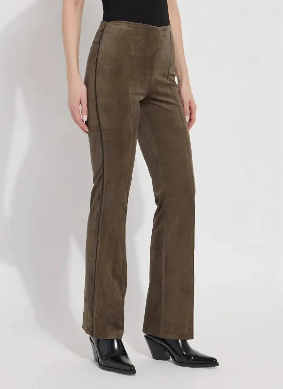 Elysse Suede Pant In Green Smoke