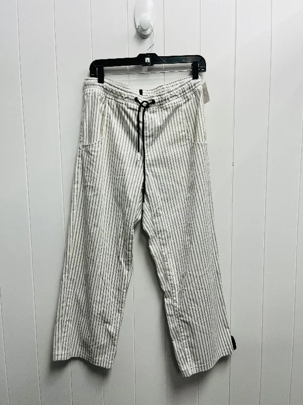 PANTS CROPPED ASKK NY in GREY & WHITE, Size: 2