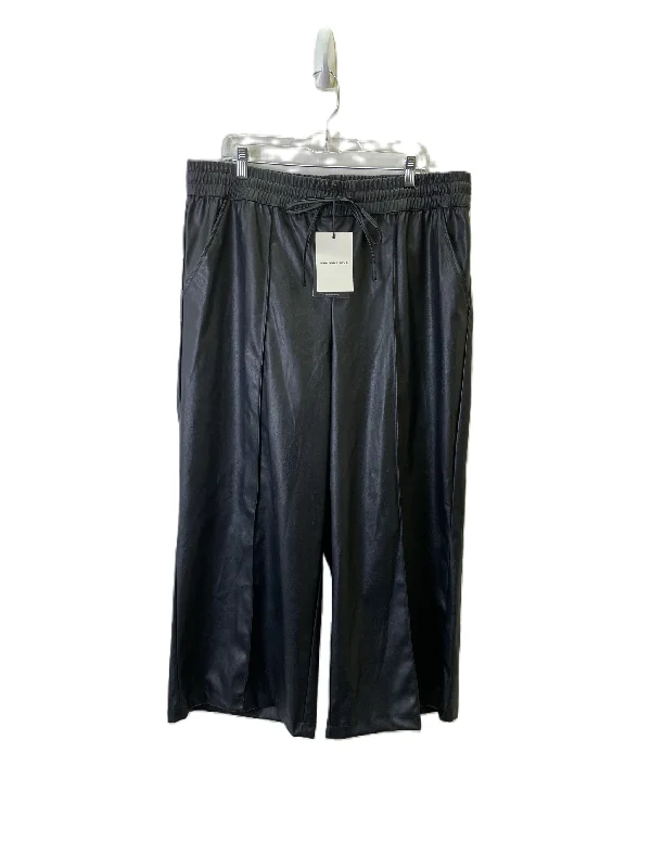 PANTS WIDE LEG WHO WHAT WEAR in BLACK, Size: 1X